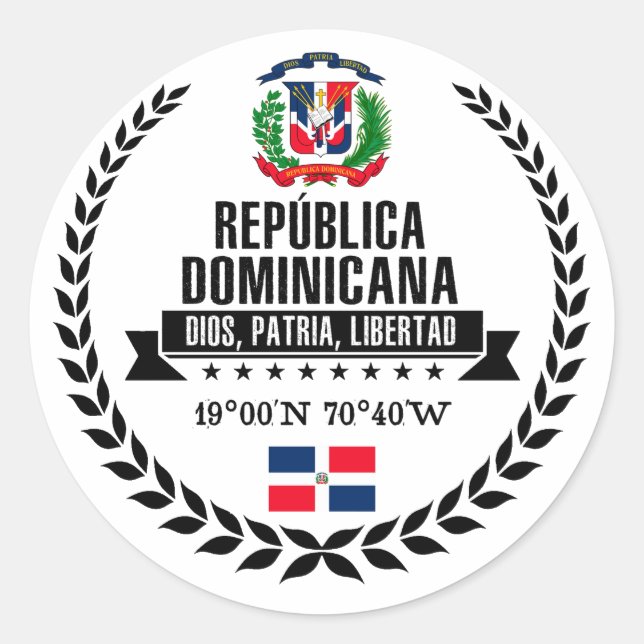 Dominican Republic Classic Round Sticker (Front)