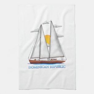 Dominican Republic Coastal Nautical Sailing Sailor Tea Towel