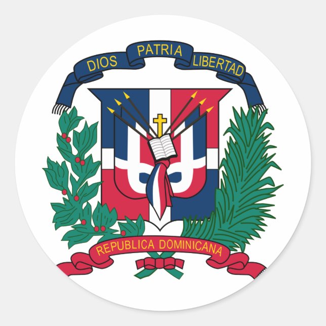 Dominican Republic coat of arms Classic Round Sticker (Front)