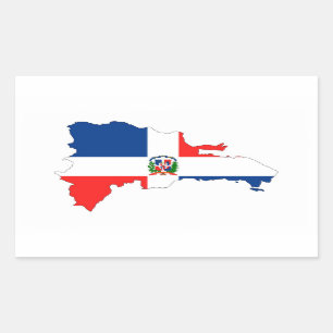 dominican republic country flag map shape symbol rectangular sticker