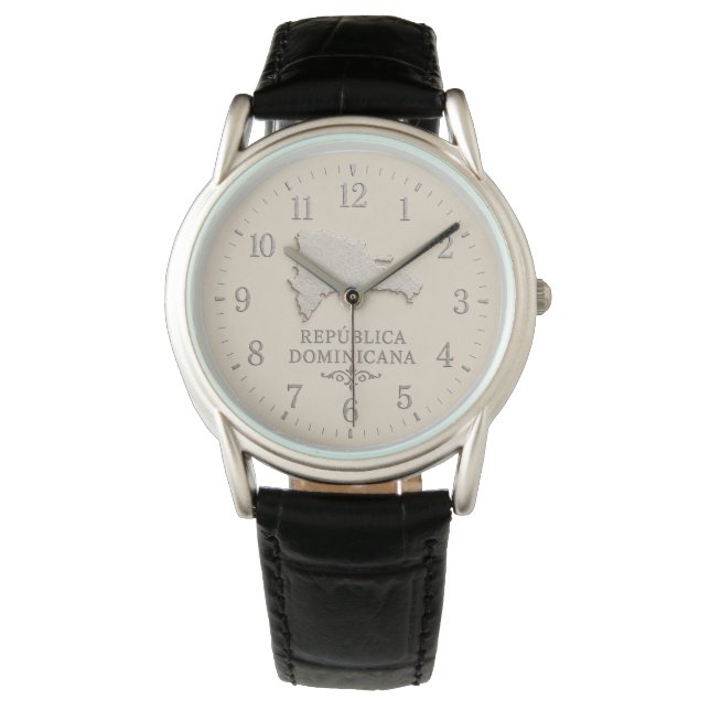 Dominican Republic Cream Map Watch (Front)