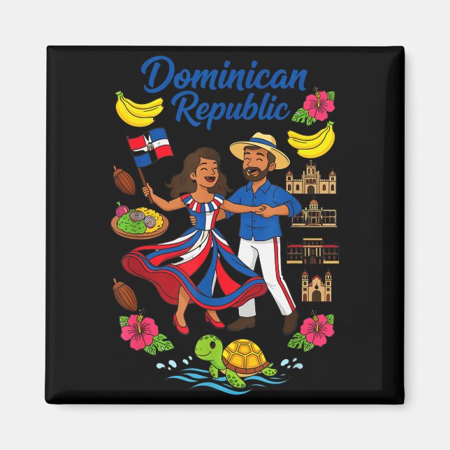 Dominican Republic Culture Dancing Travel  Magnet (Front)