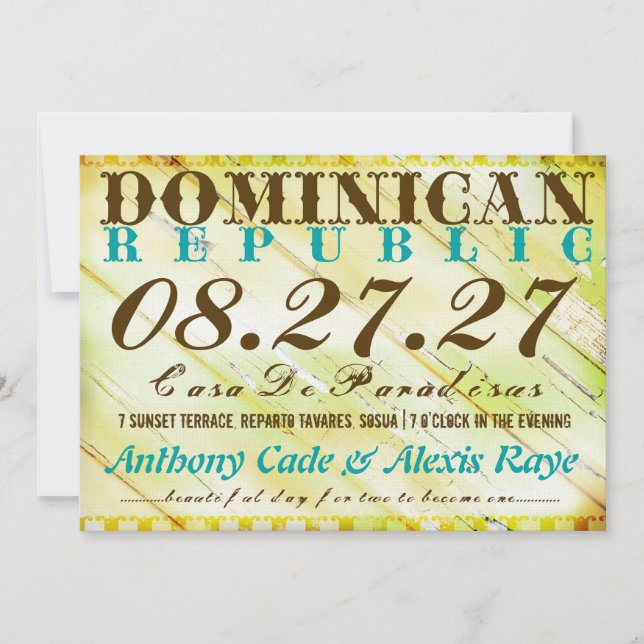 DOMINICAN REPUBLIC Destination Invitation (Front)