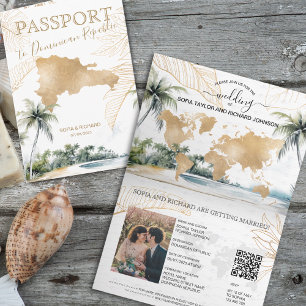 Dominican Republic Destination Wedding Passport QR Invitation