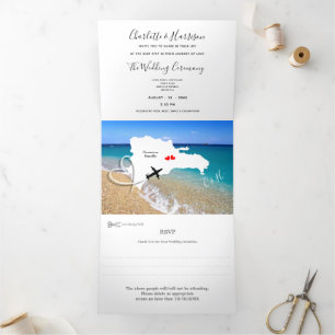 Dominican Republic Destination Wedding Tri-Fold Invitation