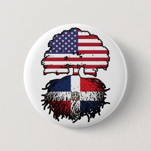 Dominican Republic Dominican American USA Tree 6 Cm Round Badge