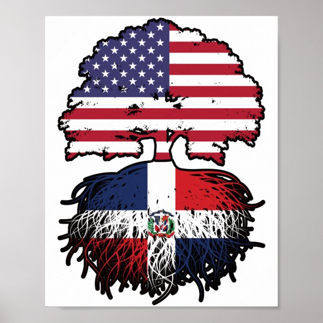 Dominican Republic Dominican American USA Tree Poster (Front)