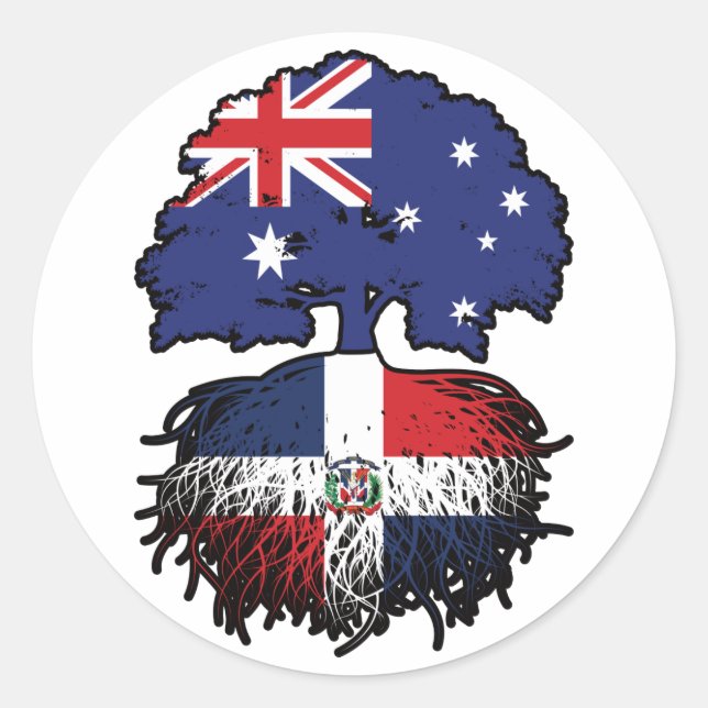 Dominican Republic Dominican Australian Australia Classic Round Sticker (Front)