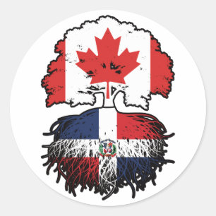 Dominican Republic Dominican Canadian Canada Tree Classic Round Sticker
