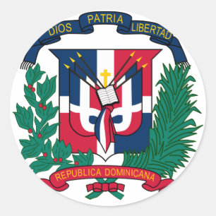 dominican republic emblem classic round sticker