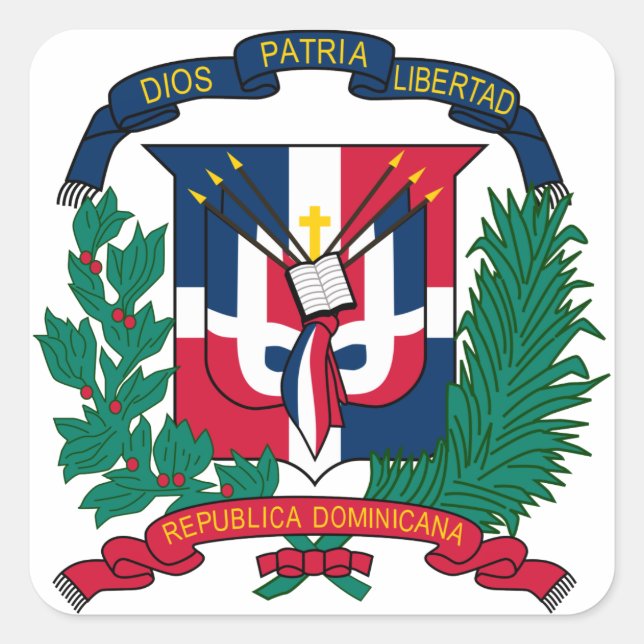dominican republic emblem square sticker (Front)