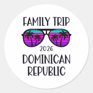 Dominican Republic Family Trip 2026 Vacation Match Classic Round Sticker