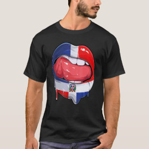Dominican Republic Fan Flag Mouth Soccer Dominican T-Shirt