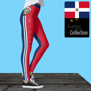 Dominican Republic fashion leggings, Flag /sports Leggings