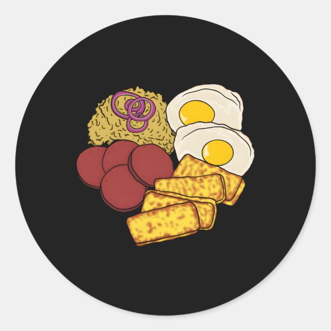 Dominican Republic Favourite Food Gãº Salami Queso Classic Round Sticker (Front)