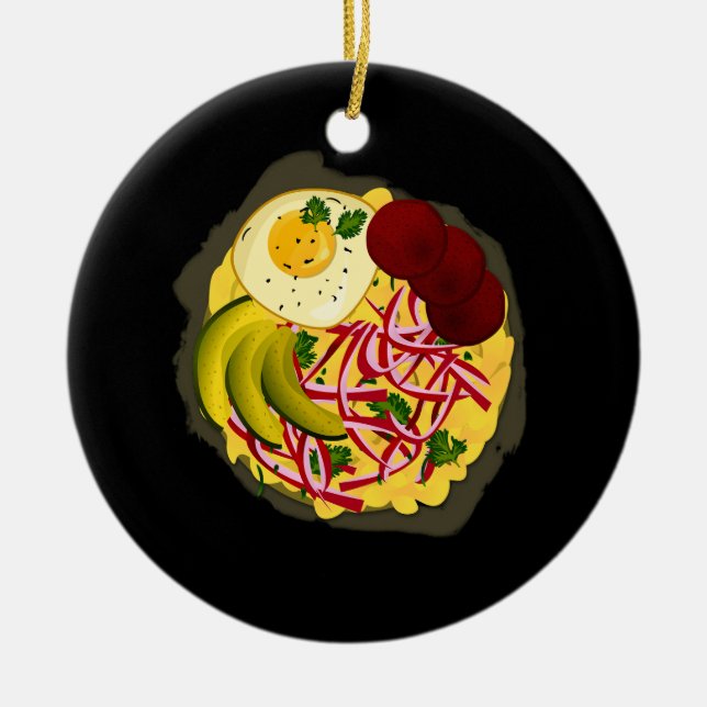 Dominican Republic Favourite Food Mangú Salami Qu Ceramic Ornament (Front)