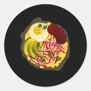 Dominican Republic Favourite Food Mangú Salami Qu Classic Round Sticker