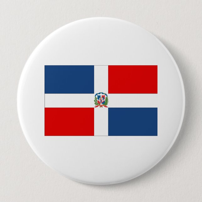 Dominican Republic Flag 10 Cm Round Badge (Front)