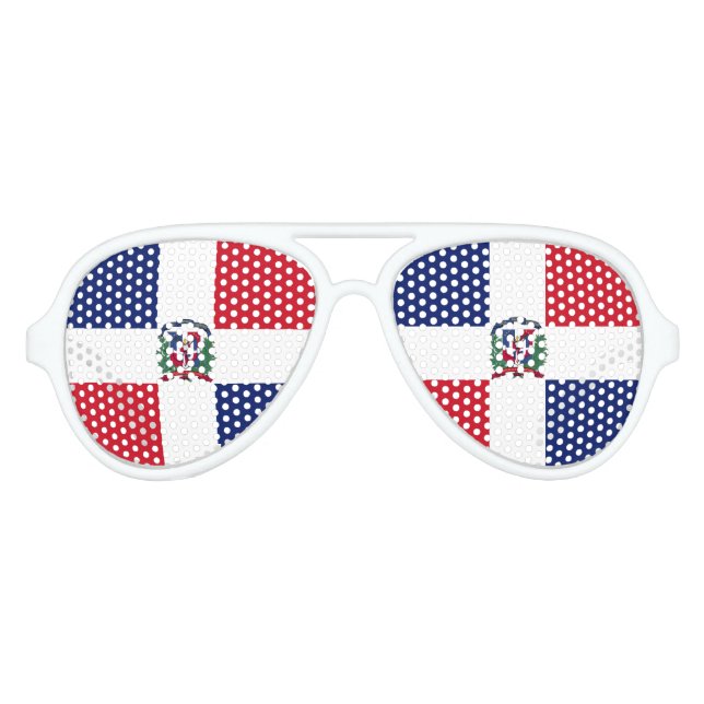 Dominican Republic Flag Aviator Sunglasses (Front)