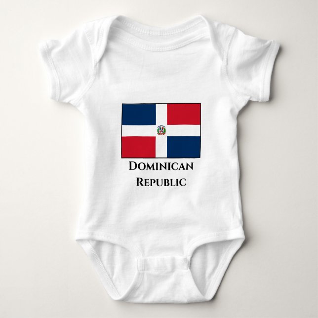 Dominican Republic Flag Baby Bodysuit (Front)