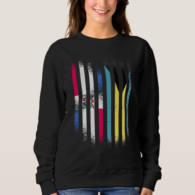 Dominican Republic Flag Bahamas Grown Country Flag Sweatshirt (Front)