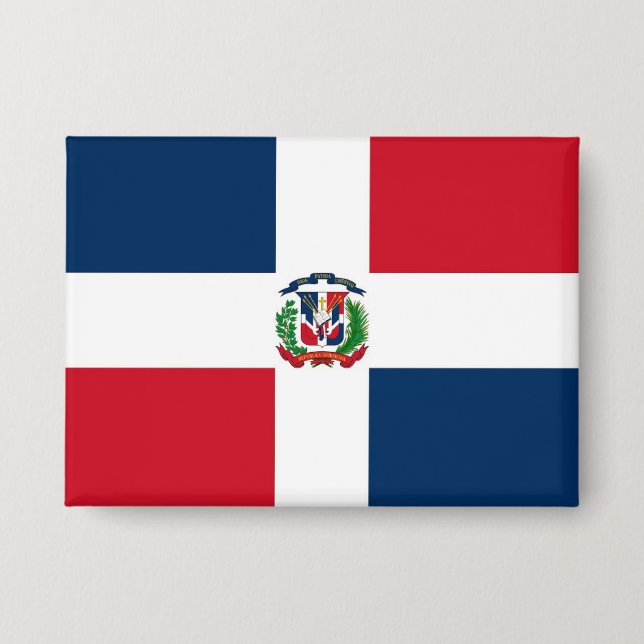 Dominican Republic Flag Bandera Dominicana Button (Front)