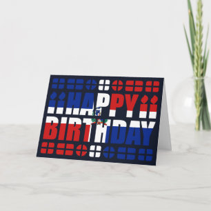 Dominican Republic Flag Birthday Card