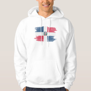 Dominican Republic flag brush stroke, national fla Hoodie