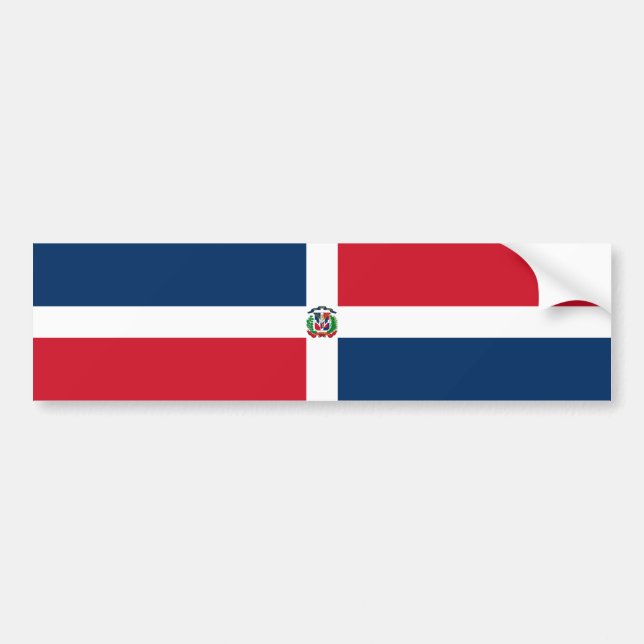 Dominican Republic Flag Bumper Sticker (Front)