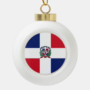 Dominican Republic Flag Ceramic Ball Christmas Ornament