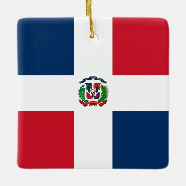 Dominican Republic Flag Ceramic Ornament (Front)