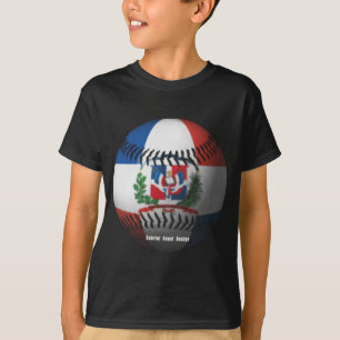 Dominican Republic Flag Covered Baseball T-Shirt