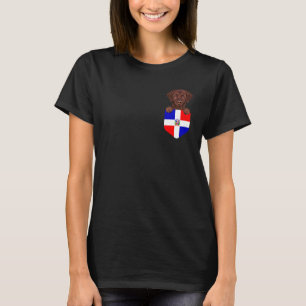 Dominican Republic Flag Curly Coated Retriever Dog T-Shirt