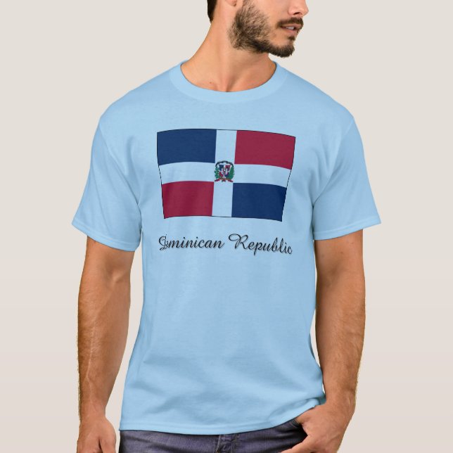 Dominican Republic Flag Design T-Shirt (Front)