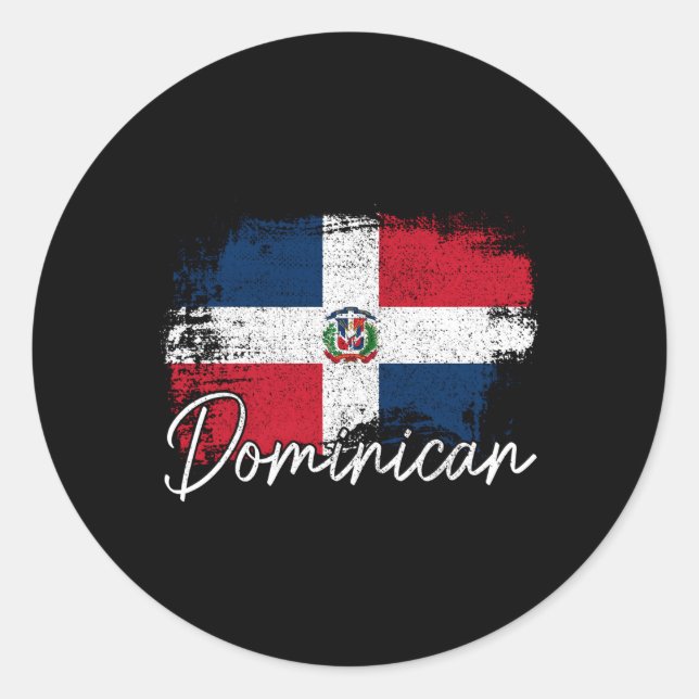 Dominican Republic Flag Dominican Pride Roots Classic Round Sticker (Front)