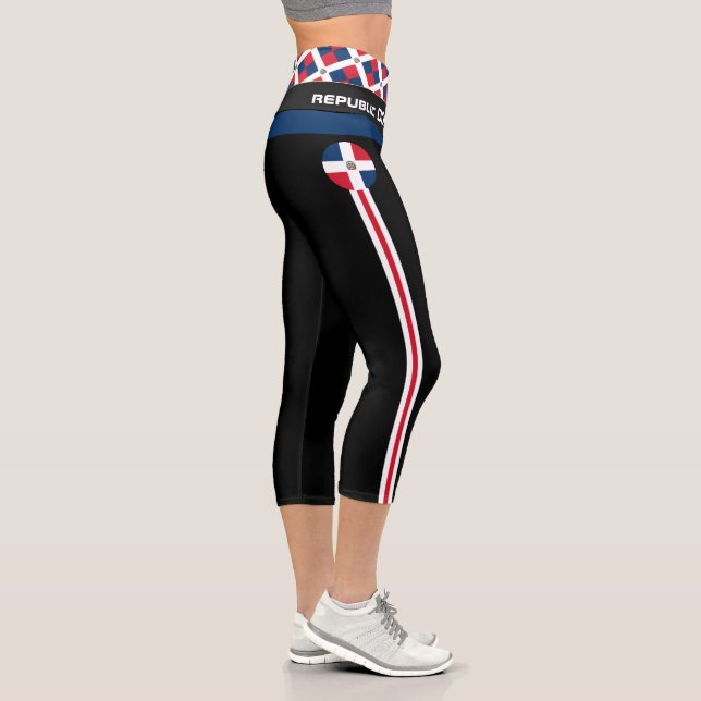 Dominican Republic Flag fashion, Fitness, Sports C Capri Leggings (Right)