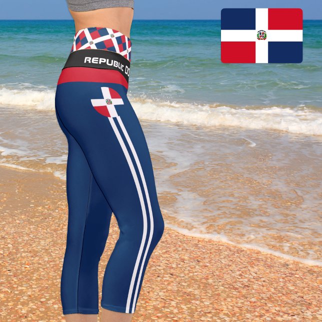 Dominican Republic Flag fashion, Fitness, Sports C Capri Leggings (Creator Uploaded)