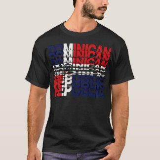 Dominican Republic Flag Flip Text effect T-Shirt