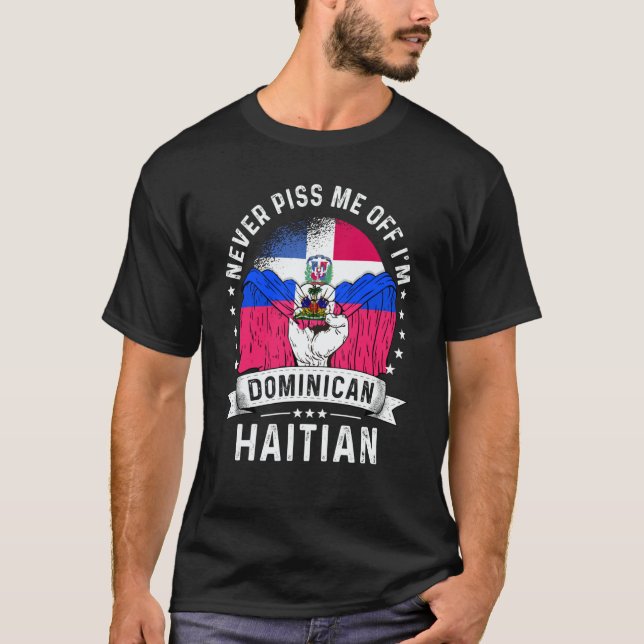 Dominican Republic Flag Haiti Grown  Humor Pride T-Shirt (Front)