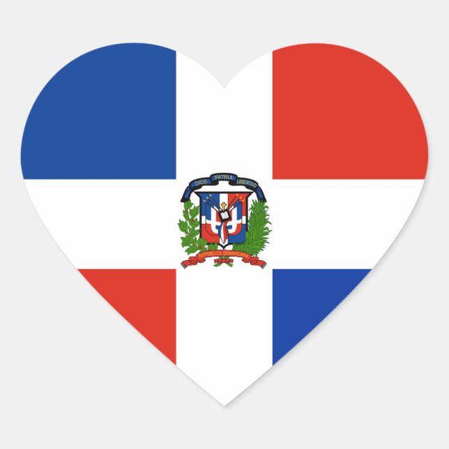 Dominican Republic Flag Heart Sticker (Front)
