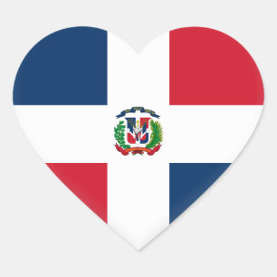 Dominican Republic Flag Heart Sticker
