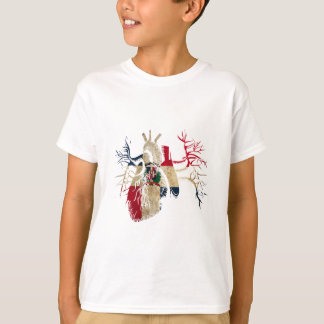 Dominican-Republic Flag in Real heart T-Shirt