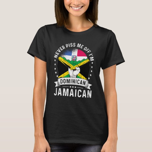 Dominican Republic Flag Jamaica Grown  Humor Pride T-Shirt (Front)