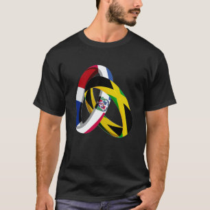 Dominican Republic Flag Jamaica Grown Ring Marriag T-Shirt
