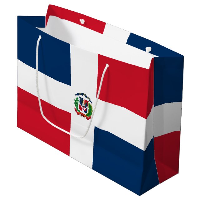 Dominican Republic flag Large Gift Bag (Front Angled)