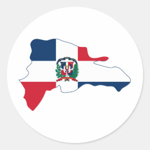 Dominican Republic Flag Map DO Classic Round Sticker