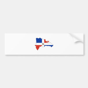Dominican Republic Flag Map full size Bumper Sticker
