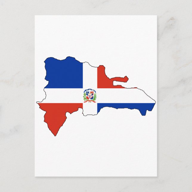 Dominican Republic flag map Postcard (Front)
