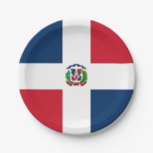 Dominican Republic Flag Paper Plate