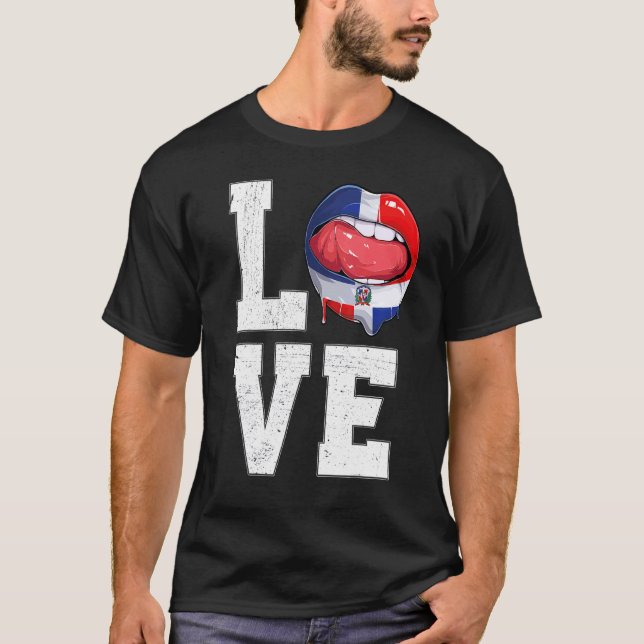 Dominican Republic Flag Soccer Fan Love Dominican T-Shirt (Front)